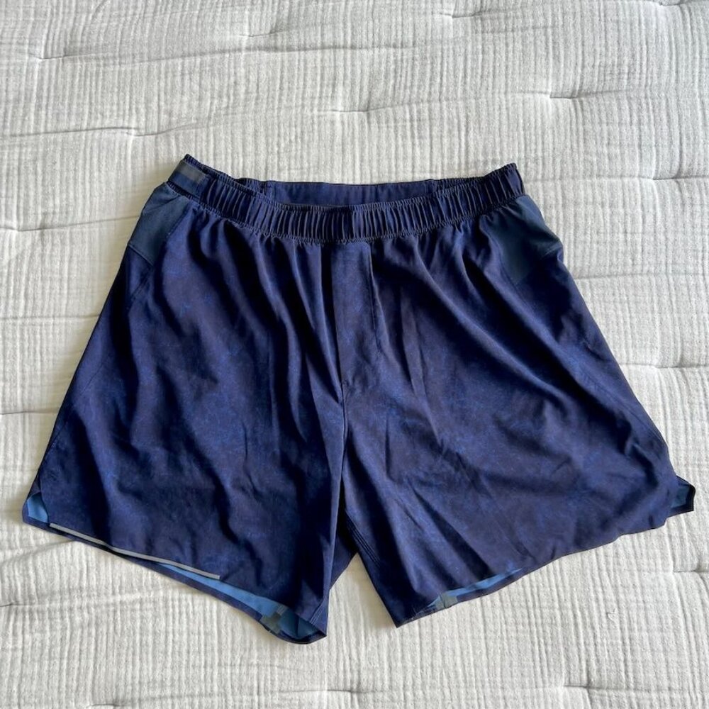 Lululemon Surge Shorts 6”, Navy Large, Liner - Almost New